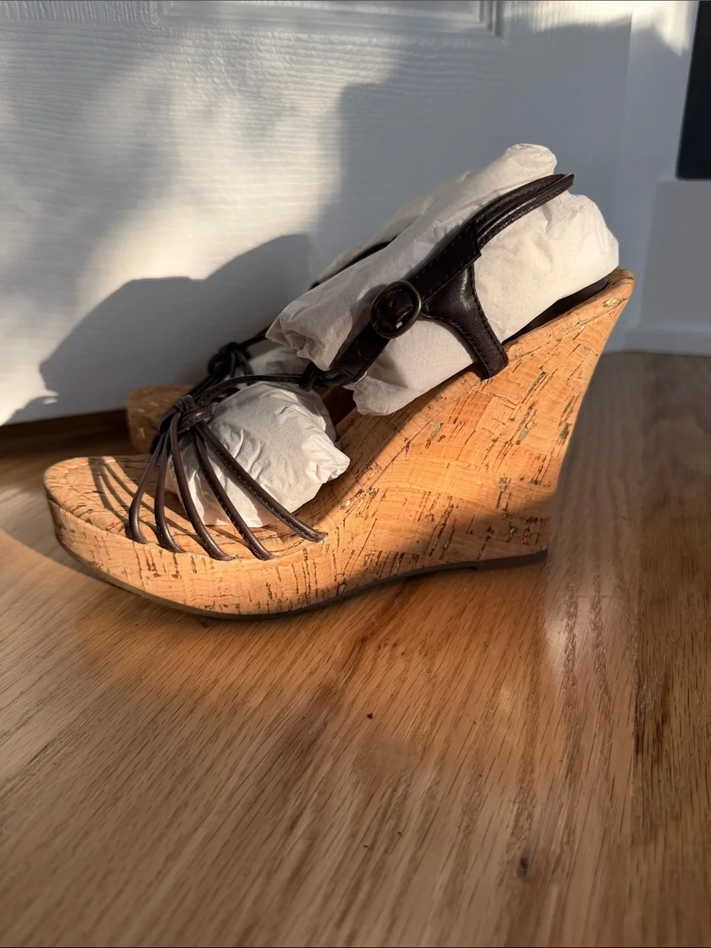 Banana Republic Brown Cork Wedge Sandals